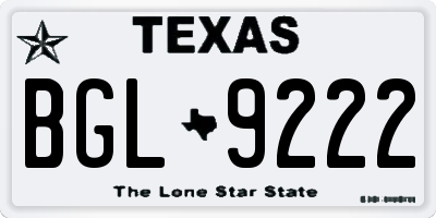 TX license plate BGL9222