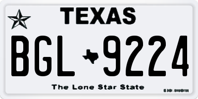 TX license plate BGL9224