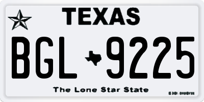 TX license plate BGL9225
