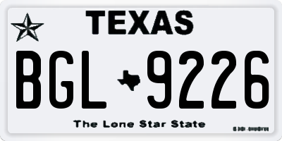 TX license plate BGL9226