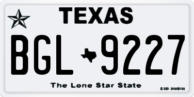 TX license plate BGL9227