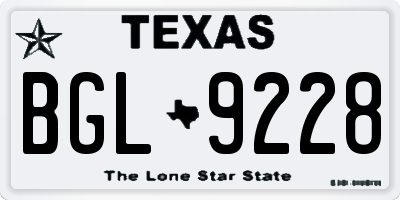 TX license plate BGL9228