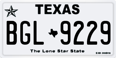 TX license plate BGL9229