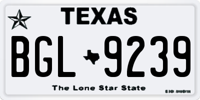 TX license plate BGL9239