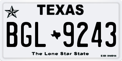 TX license plate BGL9243