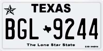 TX license plate BGL9244