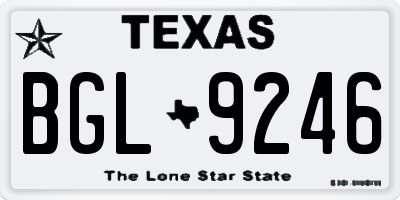 TX license plate BGL9246