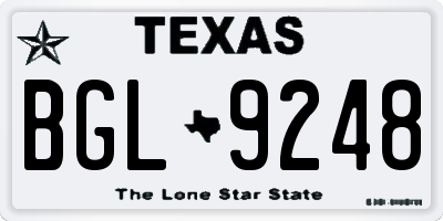 TX license plate BGL9248