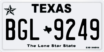 TX license plate BGL9249