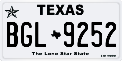 TX license plate BGL9252