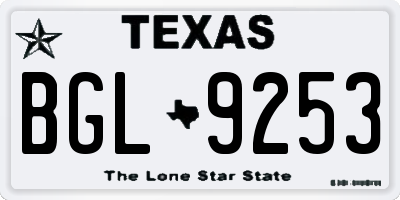 TX license plate BGL9253