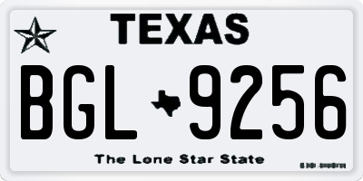 TX license plate BGL9256