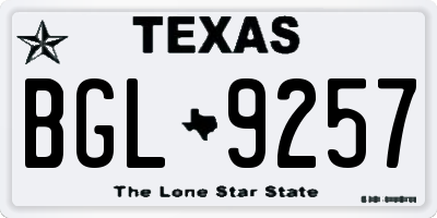 TX license plate BGL9257