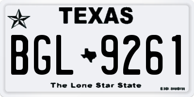 TX license plate BGL9261