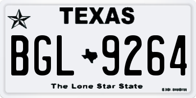 TX license plate BGL9264