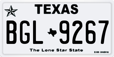 TX license plate BGL9267