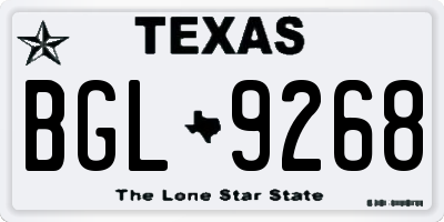 TX license plate BGL9268
