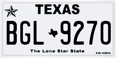 TX license plate BGL9270