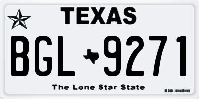 TX license plate BGL9271