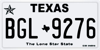 TX license plate BGL9276