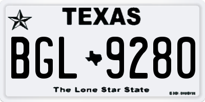 TX license plate BGL9280