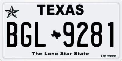 TX license plate BGL9281