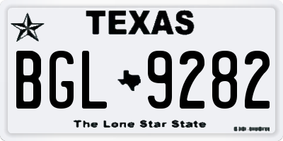TX license plate BGL9282