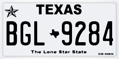 TX license plate BGL9284