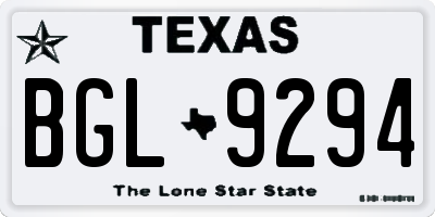 TX license plate BGL9294