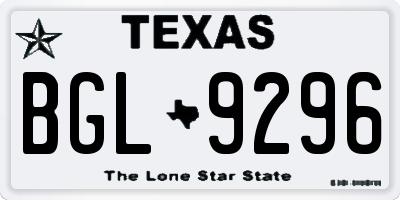 TX license plate BGL9296