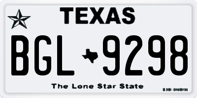 TX license plate BGL9298