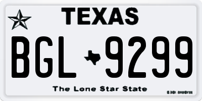 TX license plate BGL9299
