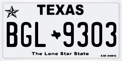 TX license plate BGL9303