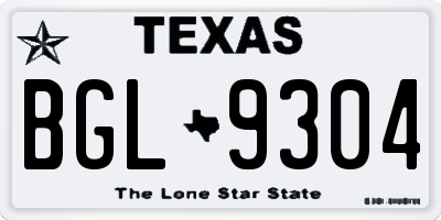 TX license plate BGL9304