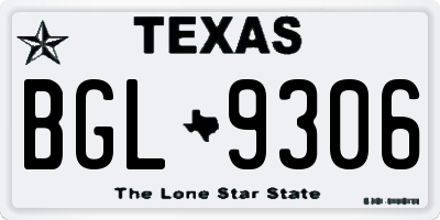 TX license plate BGL9306