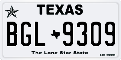 TX license plate BGL9309