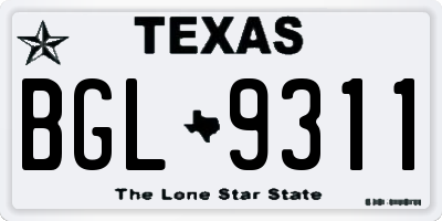TX license plate BGL9311