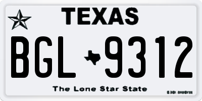 TX license plate BGL9312