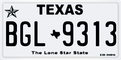TX license plate BGL9313