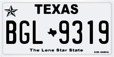 TX license plate BGL9319