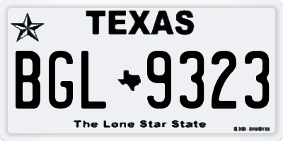 TX license plate BGL9323