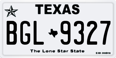 TX license plate BGL9327