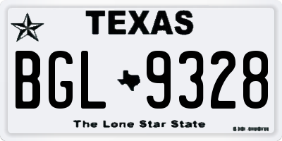 TX license plate BGL9328