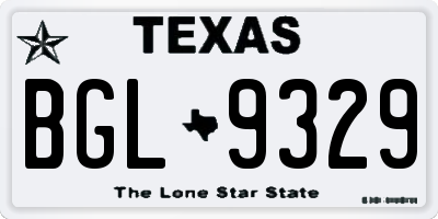 TX license plate BGL9329