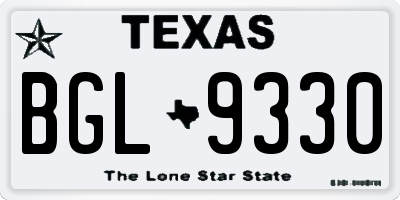 TX license plate BGL9330