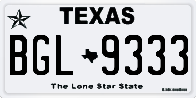TX license plate BGL9333