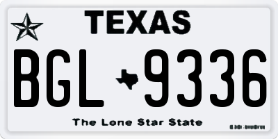 TX license plate BGL9336