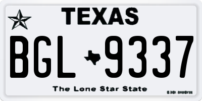 TX license plate BGL9337