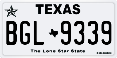 TX license plate BGL9339