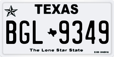 TX license plate BGL9349